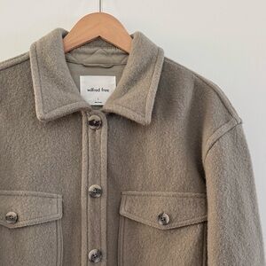 Aritzia Wilfred Free Sage Green Jacket 100% Merino Wool